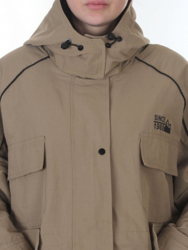 3092 BEIGE/GREEN Куртка демисезонная женская (100 гр. холлофайбер)