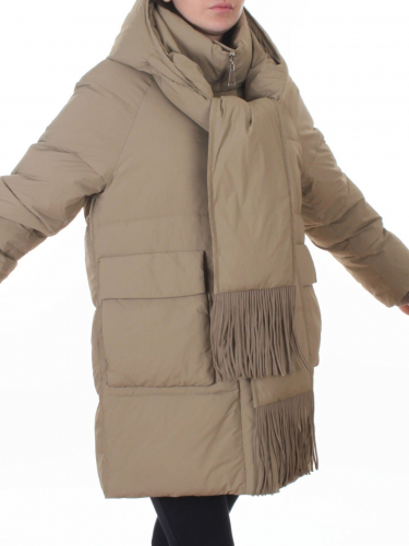 H781 DK. BEIGE Куртка зимняя женская (200 гр. холлофайбер)