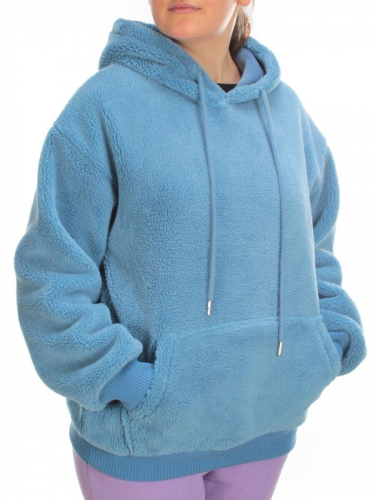 110 BLUE Худи женское Тедди на флисе
