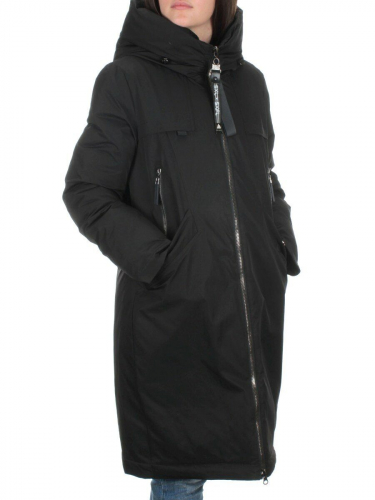 2316 BLACK Пальто зимнее женское (200 гр. холлофайбера)