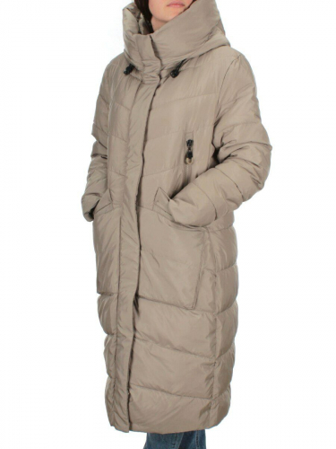 2077 GRAY/BEIGE Пальто зимнее женское (200 гр .холлофайбер)