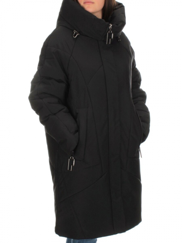 M-9117 BLACK Пальто зимнее женское CORUSKY  (верблюжья шерсть)