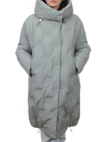 302 GRAY/LT. BLUE Пальто зимнее стеганое женское (200 гр. холлофайбер)