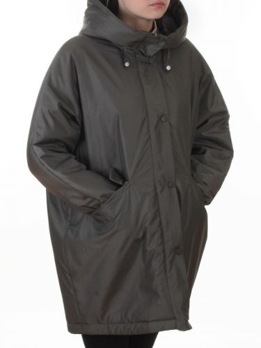 8020  GREY/GREEN Куртка демисезонная женская (100 гр. холлофайбер)