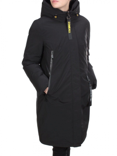 YR-961 BLACK Пальто зимнее женское АЛИСА (200 гр. холлофайбера)