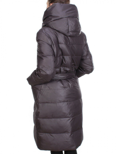 2237 GREY/PURPLE Пальто женское зимнее AKIDSEFRS (200 гр. холлофайбера)