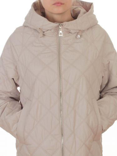 9610 BEIGE Куртка стеганная демисезонная женская (100 гр. холлофайбер)