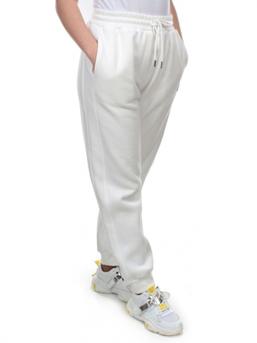 M043 WHITE Брюки спортивные женские на флисе (100% хлопок) 7986