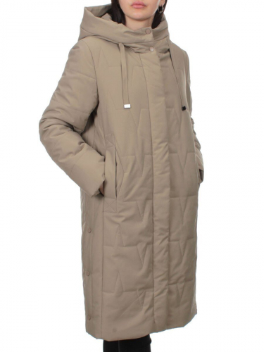 1120 DARK BEIGE Пальто зимнее облегченное женское (холлофайбер 150 гр.)