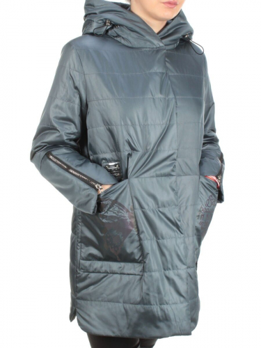 ZW-2181-C GRAY/GREEN Куртка демисезонная женская BLACK LEOPARD (100 гр.синтепона)