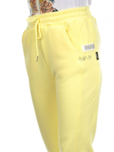 11 YELLOW Брюки спортивные женские на флисе (100% хлопок) 7986