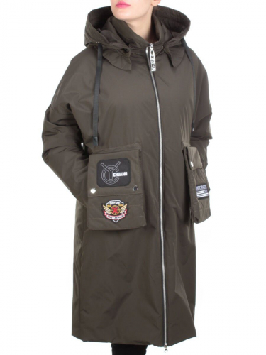 ZW-2306-C SWAMP COLOR Пальто демисезонное женское (100 гр. синтепон) BLACK LEOPARD