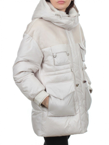 338-X28 LT. BEIGE Куртка зимняя женская (200 гр. холлофайбер)