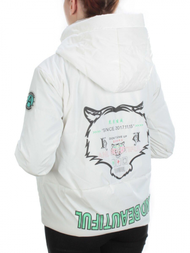 D003 WHITE Куртка демисезонная женская (100 гр. синтепон)