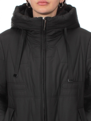 1073 BLACK Пальто зимнее облегченное женское (холлофайбер 150 гр.)