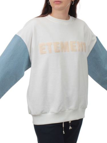 3266 WHITE/LT. BLUE Толстовка женская (95% хлопок, 5% спандекс)