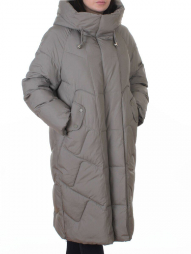 A621 GRAY/GREEN Пальто зимнее женское (200 гр. холлофайбер)