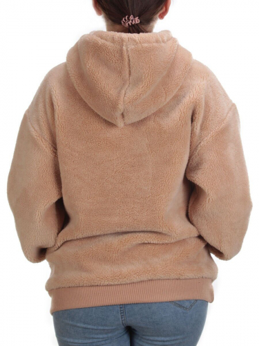 108 BEIGE Худи женское Тедди на флисе