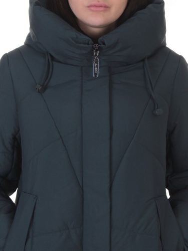 A616 BLUE/GRAY Пальто зимнее женское (верблюжья шерсть, +120 гр. холлофайбер)