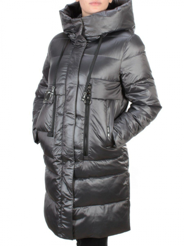 6809 DARK GREY Пальто зимнее женское KARERSITER (200 гр. холлофайбер)