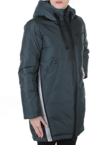 227-1 GRAY/GREEN Пальто женское зимнее Snow Grace