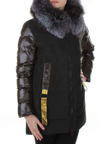 8186 DK. GREEN DK. GREEN Пальто женское с натуральным мехом Jarius