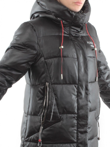 YR-956 BLACK Пальто зимнее женское АЛИСА (200 гр. холлофайбера)