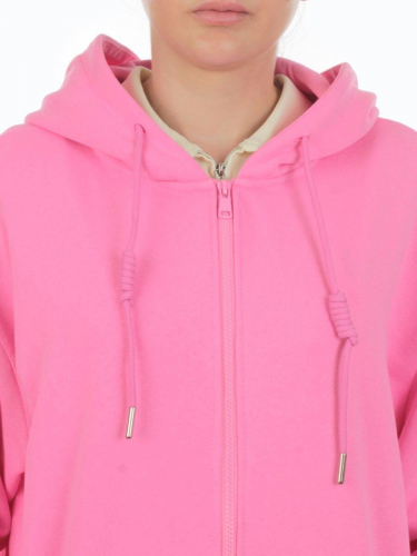 3265 PINK Худи на молнии женское (95% хлопок, 5% эластан)
