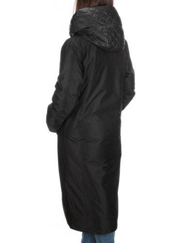 EAC327 BLACK Пальто зимнее женское (200 гр. холлофайбера)