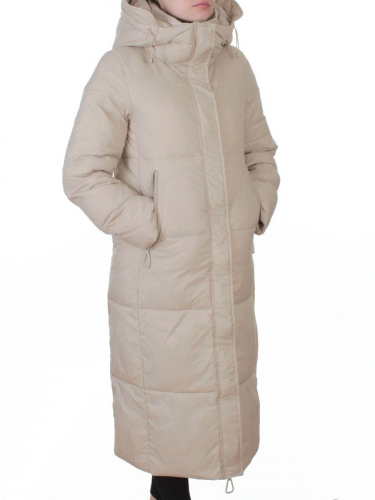 3068 BEIGE Пальто пуховое женское с внутренним жилетом (утиный пух)