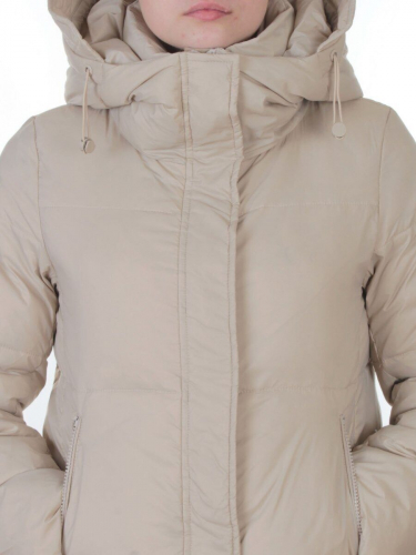 3068 BEIGE Пальто пуховое женское с внутренним жилетом (утиный пух)
