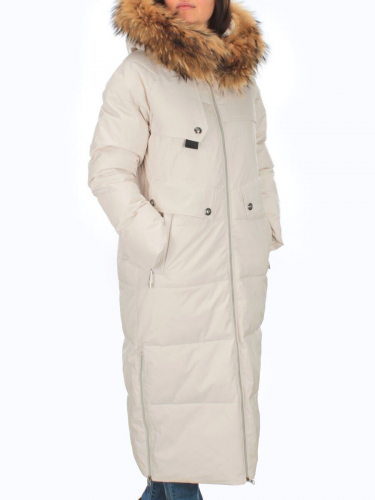 H23-631 LT. BEIGE Пальто зимнее женское (200 гр. тинсулейт)