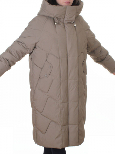 A621 BEIGE Пальто зимнее женское (200 гр. холлофайбер)