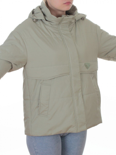 7060 LT. GREEN (OLIVE) Куртка демисезонная женская (100 гр. холлофайбер)