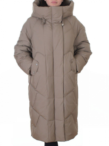 A621 BEIGE Пальто зимнее женское (200 гр. холлофайбер)