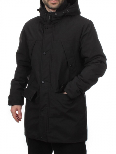 8893 BLACK Куртка мужская зимняя облегченная (130 гр. холлофайбер)