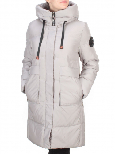 8966 LIGHT GRAY  Пальто зимнее женское CLOUD LAG CAT (200 гр. холлофайбер)