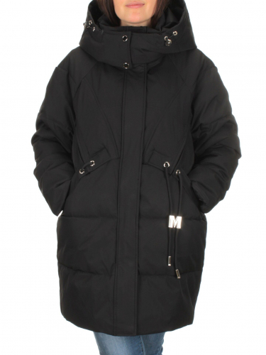 H23-680 BLACK Куртка зимняя облегченная женская (150 гр. холлофайбер)