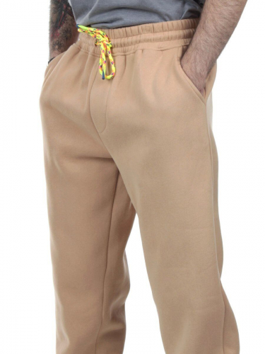 M047 BEIGE Брюки спортивные мужские (85% хлопок, 10% полиэстер, 5% спандекс)