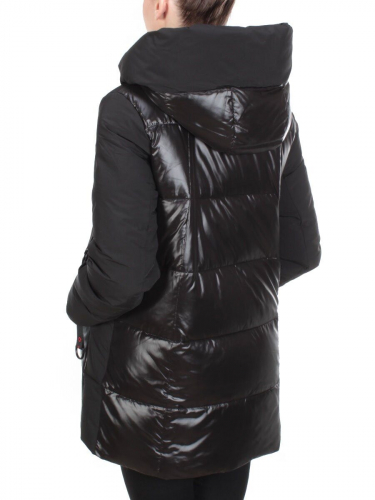YM2115 BLACK Куртка зимняя женская MAYYIYA (200 гр. холлофайбера)