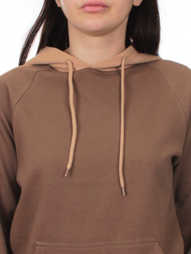 NO01 BEIGE/BROWN Костюм спортивный женский (хлопок 90%, полиэстер 10%)