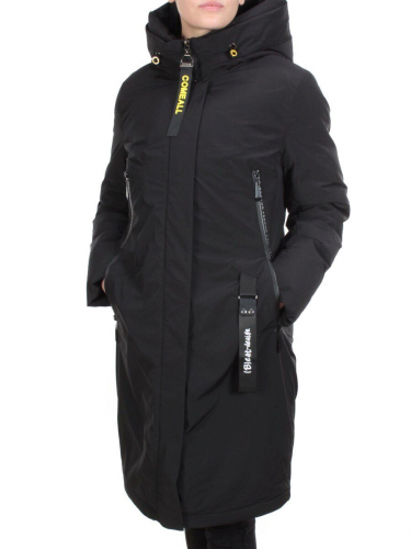 YR-961 BLACK Пальто зимнее женское АЛИСА (200 гр. холлофайбера)