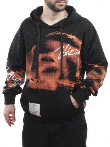2626 BLACK/ORANGE Толстовка мужская (75% хлопок, 20% полиэстер, 5% спандекс)