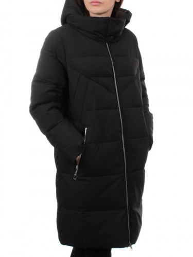 98720 BLACK Пальто зимнее женское (холлофайбер 150 гр.)