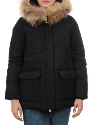 7368 BLACK Куртка зимняя женская (200 гр. холлофайбер)
