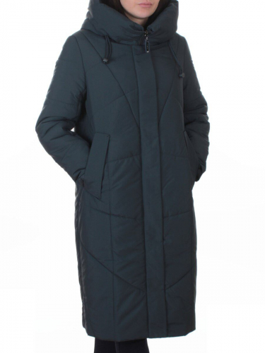 A616 BLUE/GRAY Пальто зимнее женское (верблюжья шерсть, +120 гр. холлофайбер)