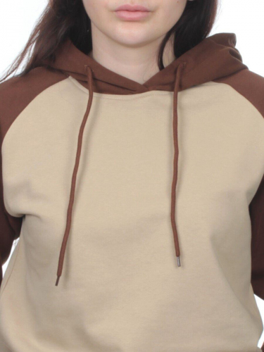 NOE103 BROWN/BEIGE Костюм спортивный женский (хлопок 90%, полиэстер 10%)