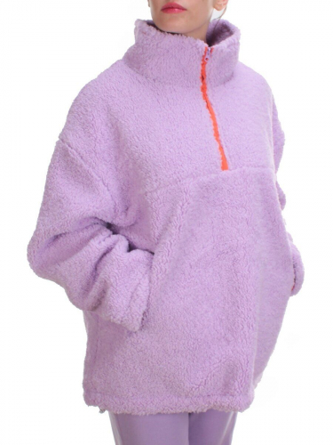 2568 LILAC Кофта плюшевая женская Тедди на синтепоне  (50 гр. синтепон)