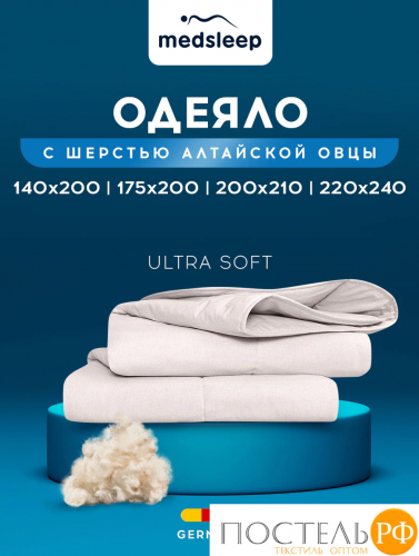 MedSleep ARIES Одеяло 140х200, 1пр, хлопок/шерсть/микровол.