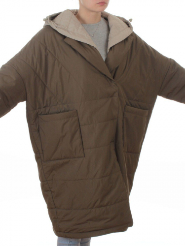 8030 DK. GREEN (KHAKI) Куртка демисезонная женская (100 гр. холлофайбер)